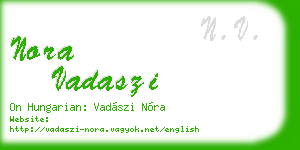 nora vadaszi business card